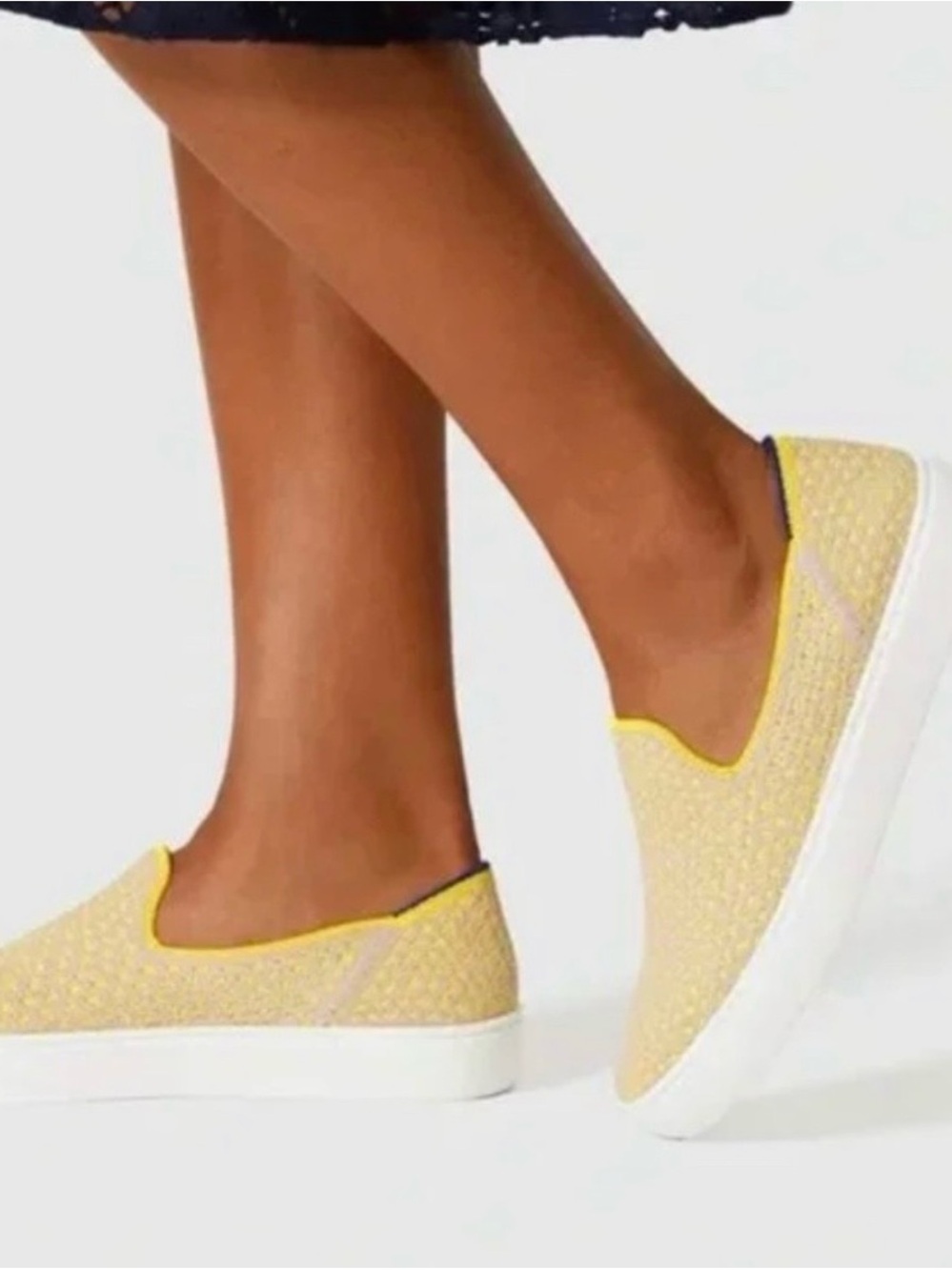 Rothy's Yellow Woven Slip-On Mules